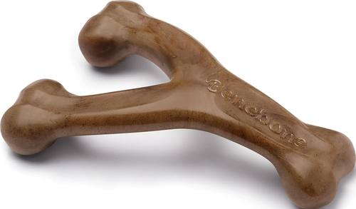 Benebone Wishbone Dog Chew Toy for Aggressive Chewers, Real Bacon, Large