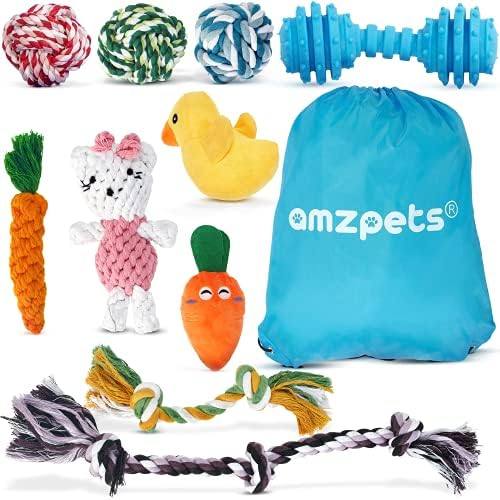 AMZpets 10-Piece Variety Dog Toy Set for Small Dogs and Puppies